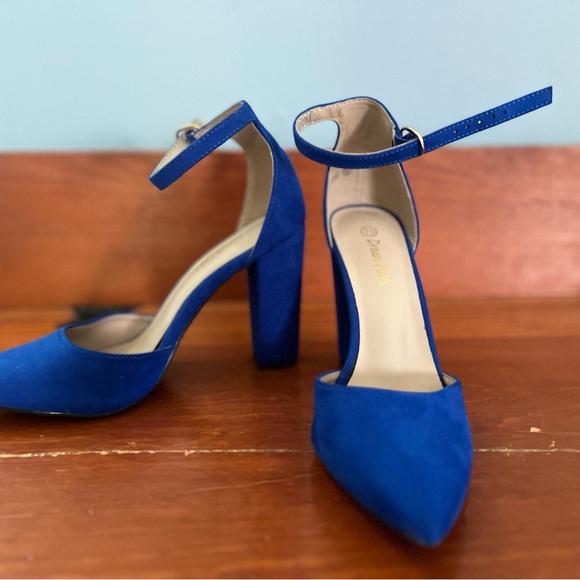 Blue Suede Women's Heels - Picture 1 of 6